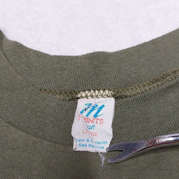 Vtg 1986 Vietnam Veteran Single Stitch Olive Green T-Shirt Size Large USA Made - Picture 8 of 11